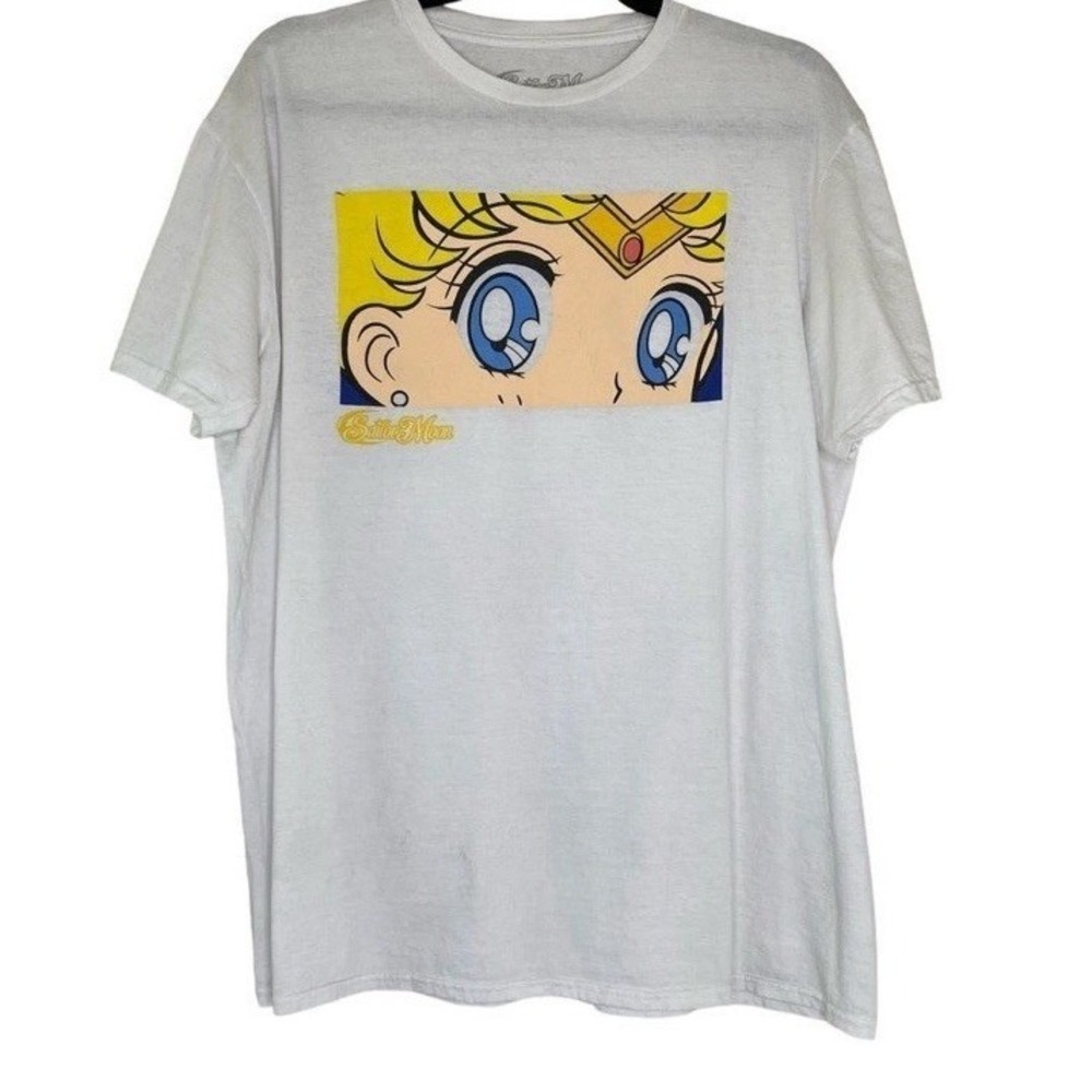 Sailor Moon Graphic Tee Women XXL White New Anime Eyes Athletic Fit 2SLM0233
